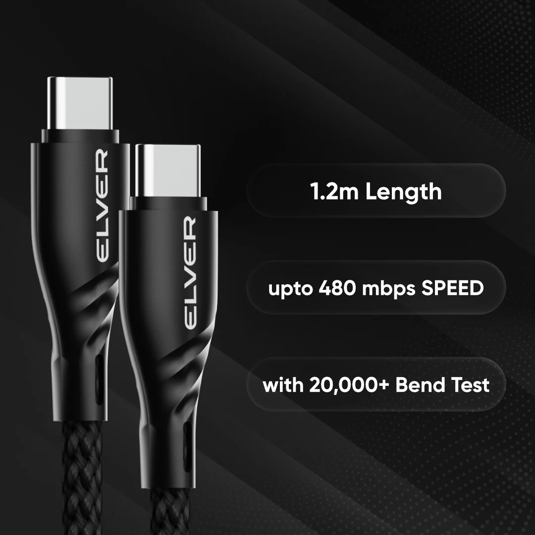 Elver Type-C to Type-C Cable Upto 65W - Image 4